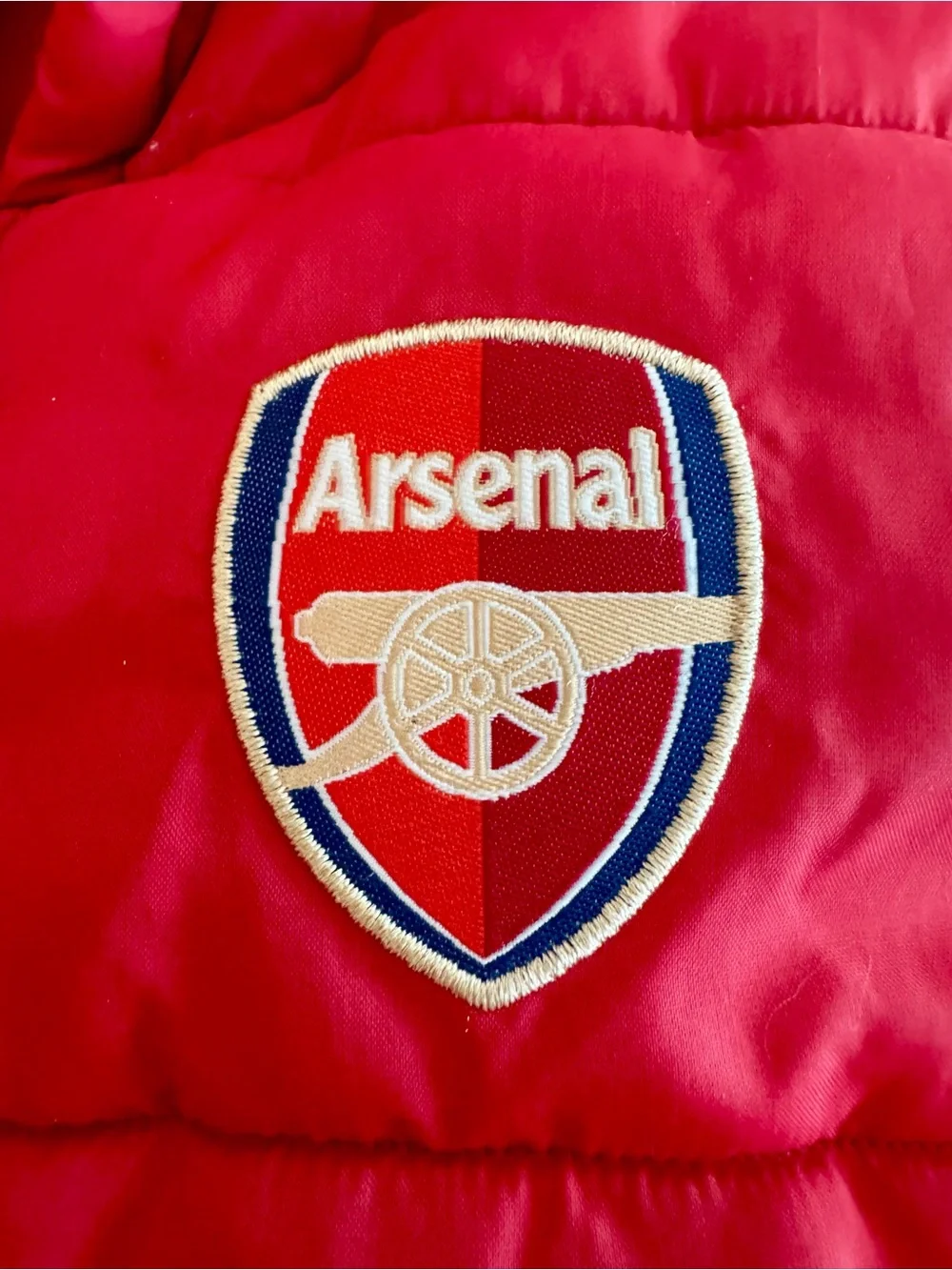 Arsenal Kids Red Puffer Jacket with Hood  - size 2T-3T